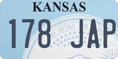 KS license plate 178JAP