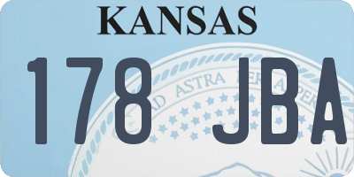 KS license plate 178JBA
