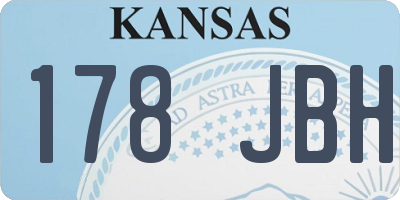 KS license plate 178JBH