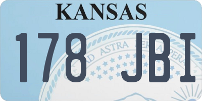 KS license plate 178JBI