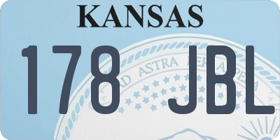 KS license plate 178JBL