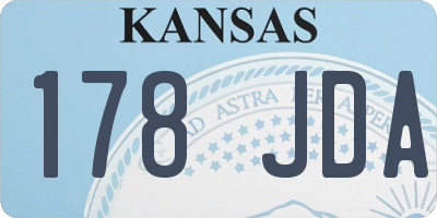 KS license plate 178JDA