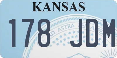 KS license plate 178JDM