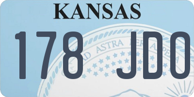 KS license plate 178JDO