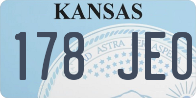 KS license plate 178JEO