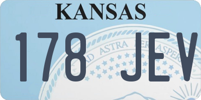 KS license plate 178JEV