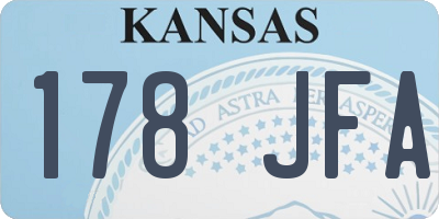 KS license plate 178JFA