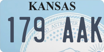 KS license plate 179AAK