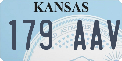 KS license plate 179AAV