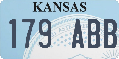 KS license plate 179ABB
