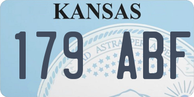 KS license plate 179ABF