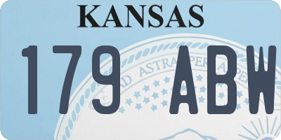 KS license plate 179ABW