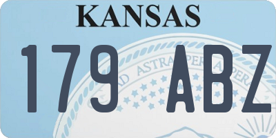 KS license plate 179ABZ