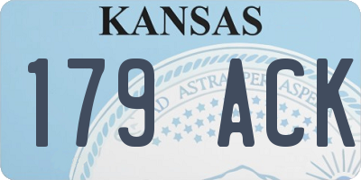 KS license plate 179ACK