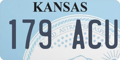 KS license plate 179ACU