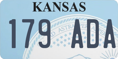 KS license plate 179ADA