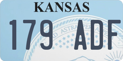 KS license plate 179ADF