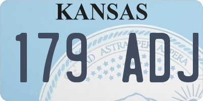 KS license plate 179ADJ