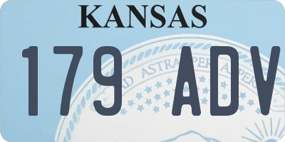 KS license plate 179ADV