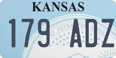 KS license plate 179ADZ
