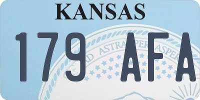 KS license plate 179AFA