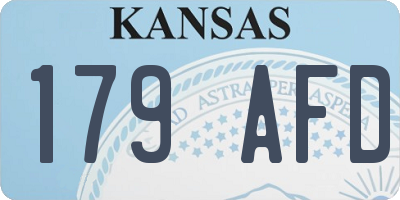 KS license plate 179AFD
