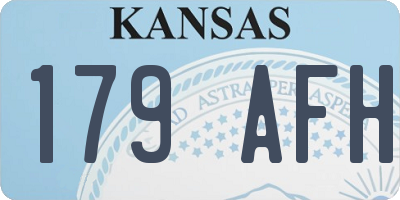 KS license plate 179AFH