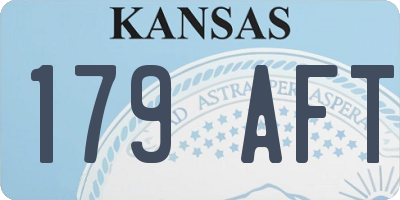 KS license plate 179AFT