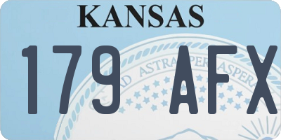 KS license plate 179AFX