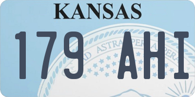 KS license plate 179AHI