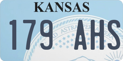 KS license plate 179AHS