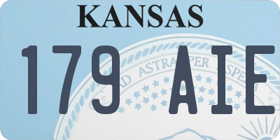 KS license plate 179AIE
