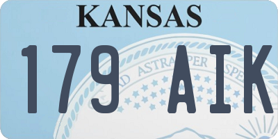 KS license plate 179AIK