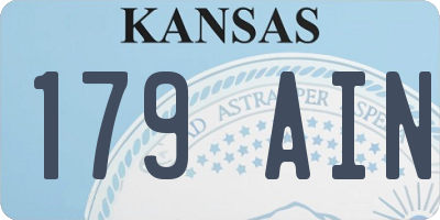 KS license plate 179AIN