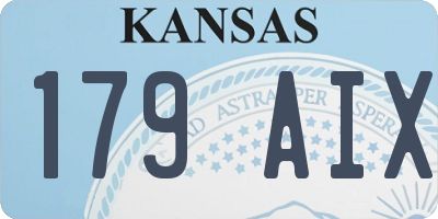 KS license plate 179AIX