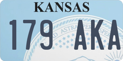 KS license plate 179AKA