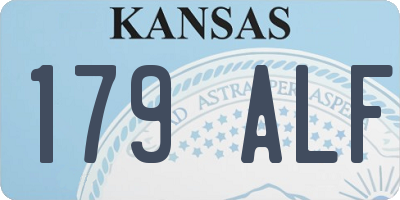KS license plate 179ALF