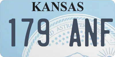 KS license plate 179ANF