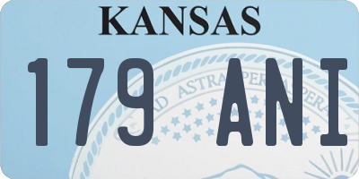 KS license plate 179ANI