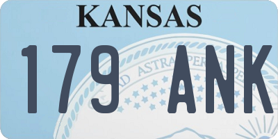KS license plate 179ANK
