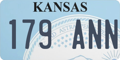 KS license plate 179ANN