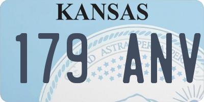 KS license plate 179ANV