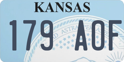 KS license plate 179AOF