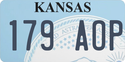 KS license plate 179AOP