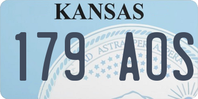 KS license plate 179AOS