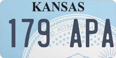 KS license plate 179APA