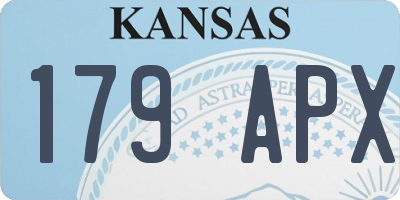 KS license plate 179APX