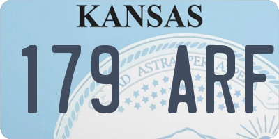 KS license plate 179ARF
