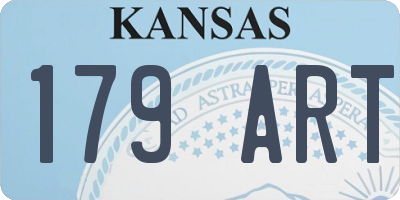 KS license plate 179ART