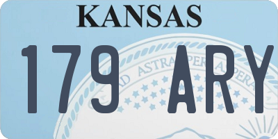 KS license plate 179ARY